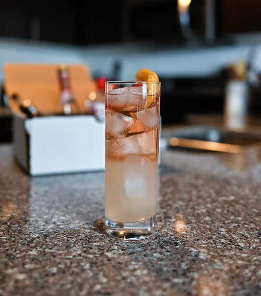 Orchards 75 made with Ritchie Cherry Token Bitters