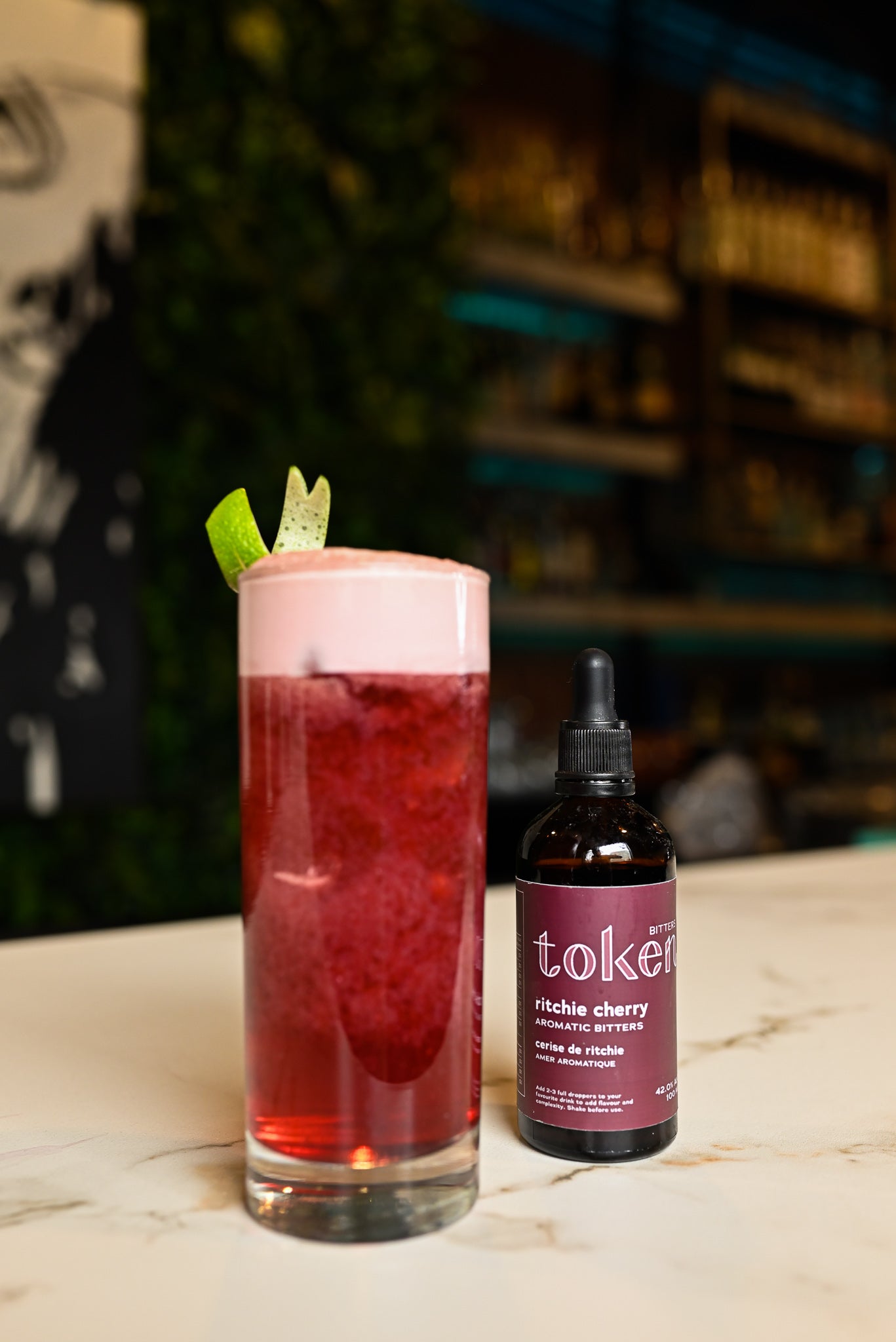 Cocktail with Ritchie Cherry Token Bitters