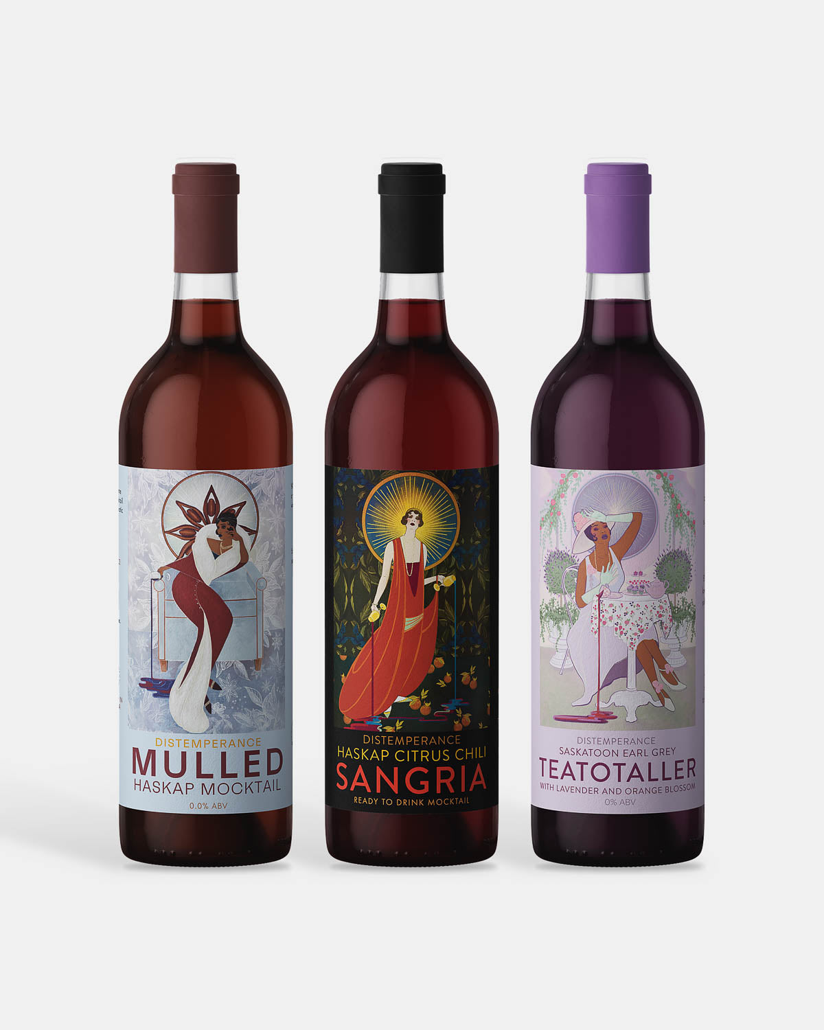 The Full Round: Mulled Haskap, Haskap Citrus Chili Sangria and Saskatoon Earl Grey Teatotaller, 750 mL bottles