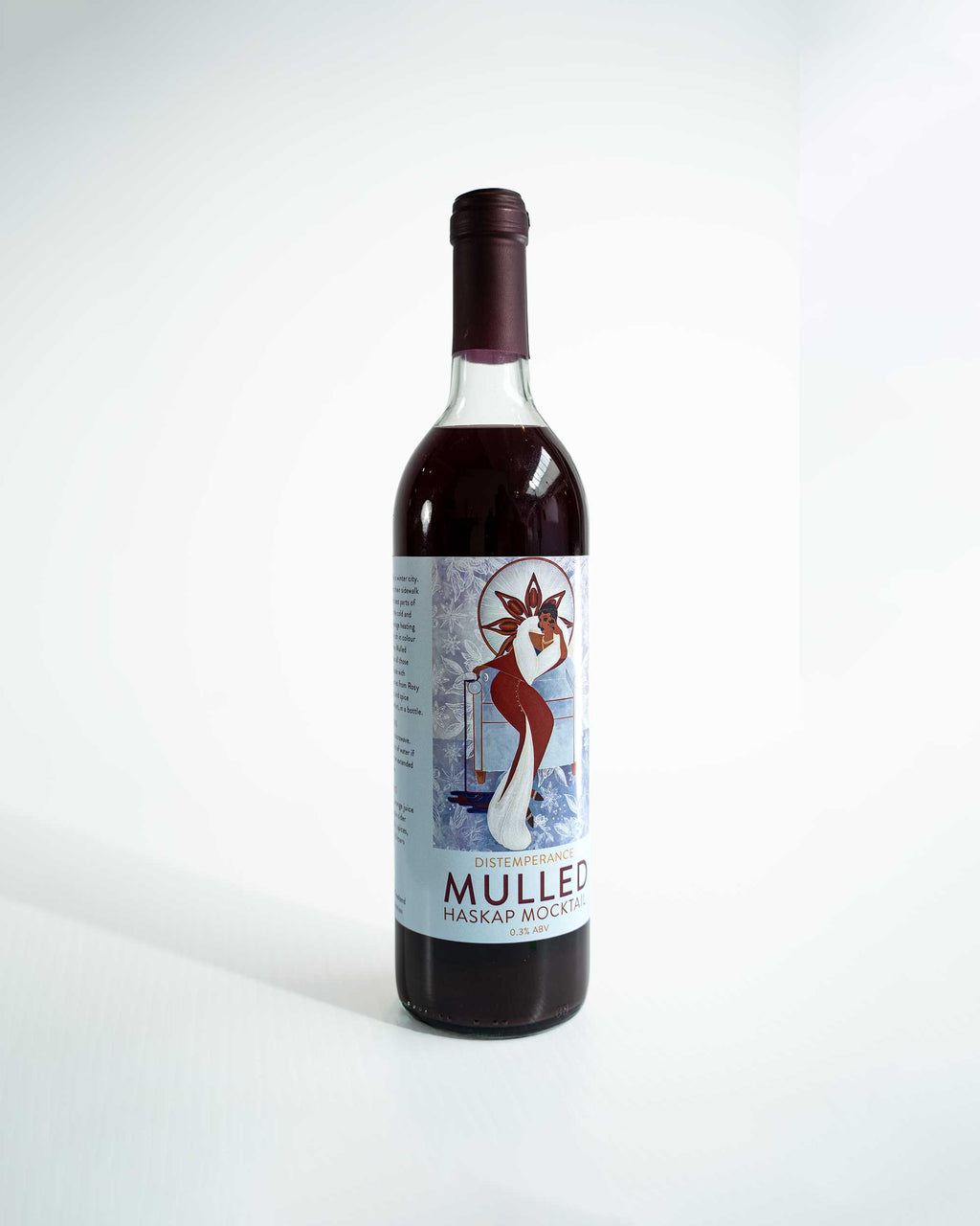 Mulled Haskap Mocktail bottle at a three-quarter angle