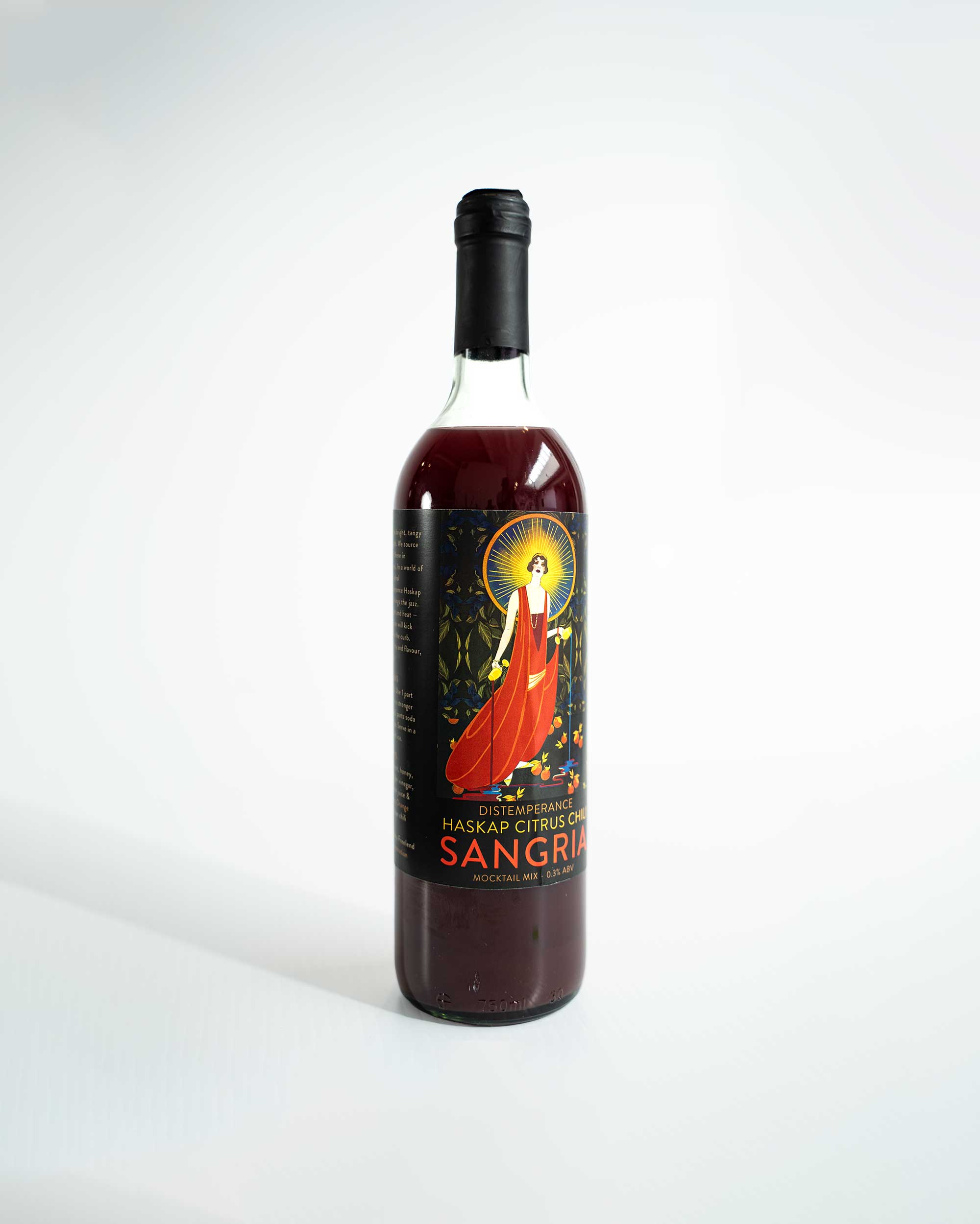 Haskap Citrus Chili Sangria bottle at a three-quarter angle